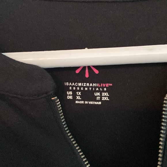 Isaac Mizrahi live! Essentials Half Zip 3/4 Sleeve Top 1X - Picture 3 of 6